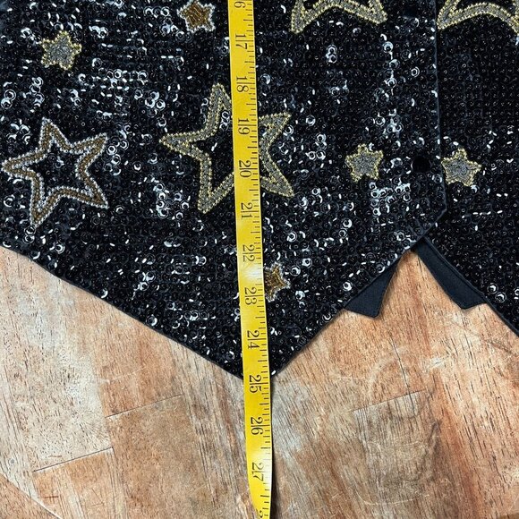 All Over Sequin Bead Vest Women M Stars Vintage 90s Metallic Retro Sparkle 80s - Picture 14 of 14